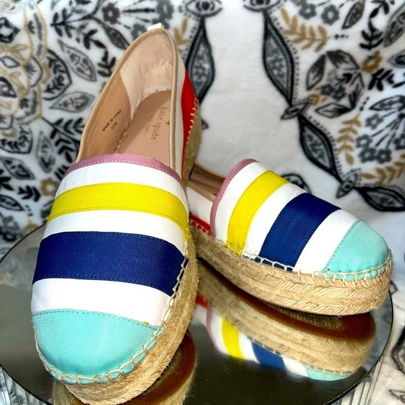 kate spade Shoes - Kate Spade New York ‘Leena’ Rainbow Leather Espadrilles Sz 10.